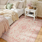 RELEANY Area Rugs 3'x5' Washable Non-Slip, Floral Vintage Distress Medallion by RELEANY