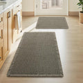Upgraded Waffle Bath Mat Set of 2, Super Absorbent Non Slip Bath Mats by AMOAMI
