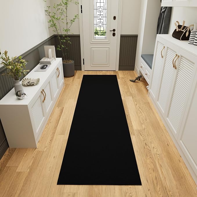 Ottomanson Hallway Runner Rug 1'10" x 12' Non Slip Solid Area Rugs Easy to - Image 10