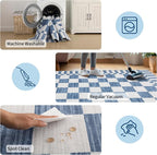 GarveeHome 2×6 Kitchen Runner Rug Non Slip, Dark Blue Checkered Rug, Washable - Image 6