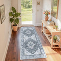 RELEANY Area Rugs Runner 2'x6' Washable Non-Slip, Floral Vintage Distress by RELEANY