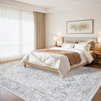 8x10 Area Rugs for Living Room:Washable Vintage Medallion Rug Non-Slip Soft Low - Image 2
