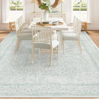 8x10 Area Rugs for Living Room: Washable Large Vintage Floral Rug Low Pile - Image 3