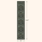 2x10 Long Hallwag Runner Rug 10ft, Washable Dark Green Indoor Floor Mats - Image 2
