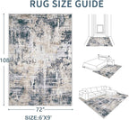 Area Rugs 6x9 Living Room: Washable Rug Modern Abstract Large Rugs Soft Non - Image 2