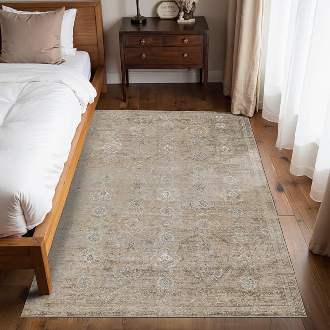 Rugxara 4x6 Rug for Living Room Bedroom, Vintage Retro Boho Area Rugs, Non Slip - Image 2