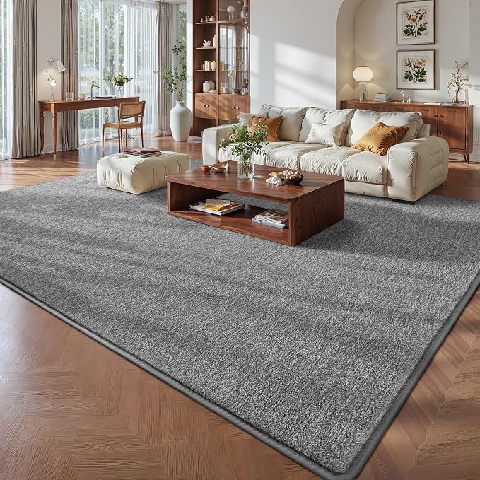 Pettop 5x7 Grey Area Rugs for Living Room Bedroom, Thickened Memory-Foam Throw - Image 2