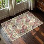 Lahome Moroccan Trellis Washable Orange Rug, 2x3 Entryway Rugs by Lahome
