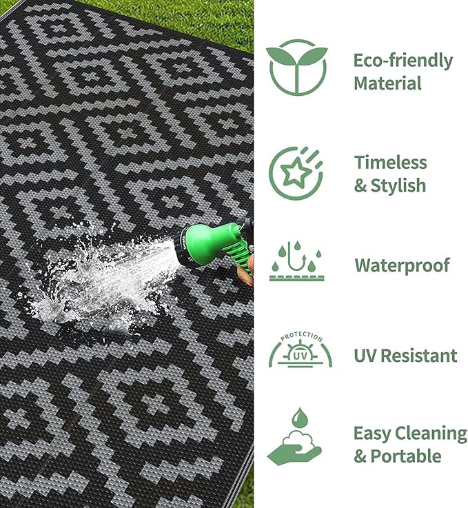 GENIMO Outdoor Rugs 2.5'x8' Waterproof, Reversible Mats, Outdoor Area Rug - Image 5
