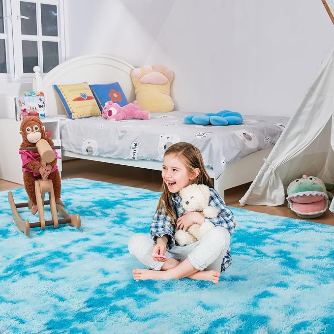 Ultra Soft Rug for Living Room, 5X8 Fluffy Shag Area Rug for Bedroom, Modern - Image 2