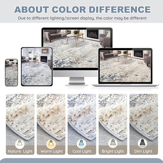 DMOYEST Washable Area Rug: 3x5 ft Abstract Small Rugs - Image 5