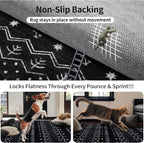 SERISSA Hallway Runner Rug, Soft Low-Pile Boho Geometric Indoor Long Carpet - Image 5