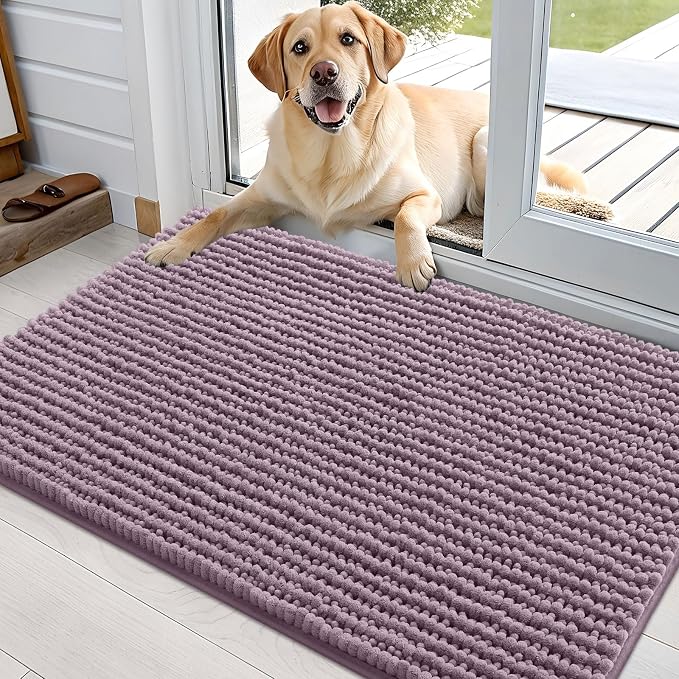 OLANLY Dog Door Mat for Muddy Paws 36x24, Ultra Absorbent Chenille Mud Doormat by OLANLY
