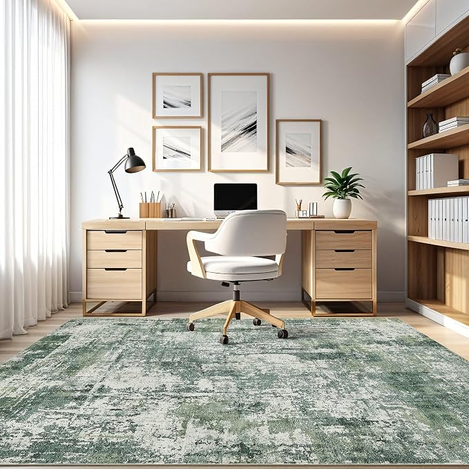 7x10 Area Rug Living Room: Washable Large Abstract Soft Stain Resistant Indoor - Image 8
