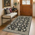 4x6 Area Rug for Living Room-Vintage Farmhouse Boho Floral Washable Stain by Unknown