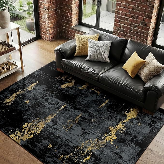 RELEANY Washable Area Rugs 8'x10' Non-Slip Modern Abstract Soft - Image 9