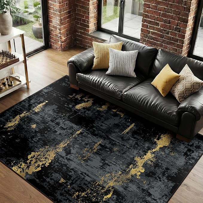 RELEANY Washable Area Rugs 9'x12' Non-Slip Modern Abstract Soft - Image 8
