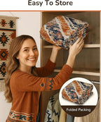 Area Rug 8x10 Rug Machine Washable Non-Slip Low Pile Print Pattern Western Rug - Image 7