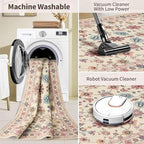 Rugxara Floral Entryway Rug, 3x5 Washable Area Rug, Non Slip Low Pile Small - Image 5