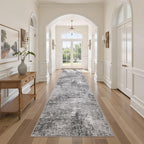 DMOYEST Washable Runner Rug for Hallway: 3x12 Neutral Modern Abstract Low Pile by DMOYEST
