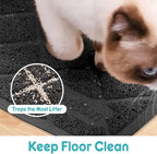 Conlun PVC Cat Litter Mat 24" x 15" Inch Black, Less Waste Cat Litter Box Mat - Image 3