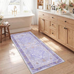 RELEANY Area Rugs Runner 2'6"x5' Washable Non-Slip, Floral Vintage Distress by RELEANY