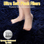 PAGISOFE Navy Blue Rug 3x5, Fluffy Dark Blue Rugs - Image 5