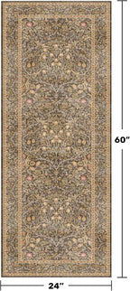 Hazo Haus Non Slip 2x5 Gold Brown Bathroom Runner Rug - Image 2
