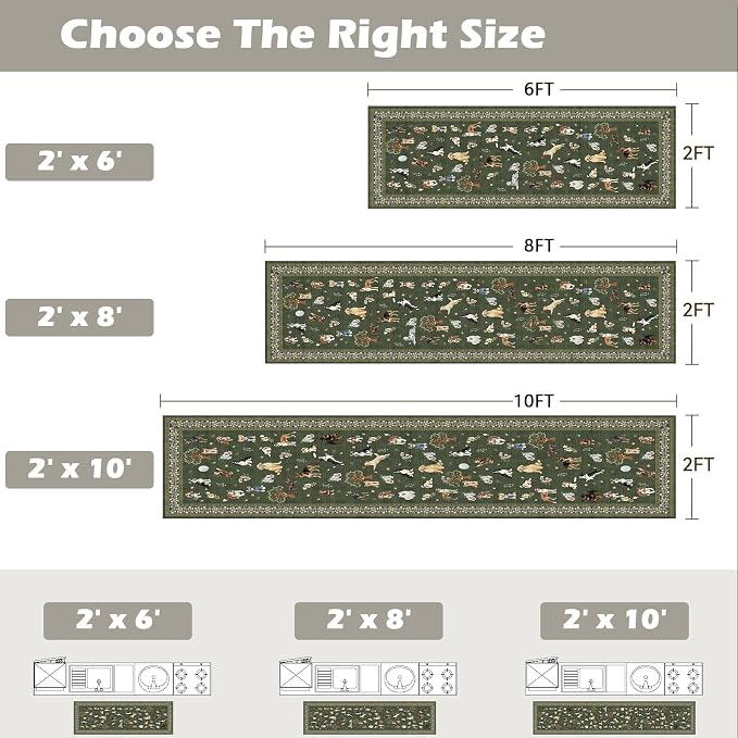 Dog Rug Runner for Entryway, 2x4 Washable Kitchen Mat Ultra-Thin Soft, Non-Slip - Image 2