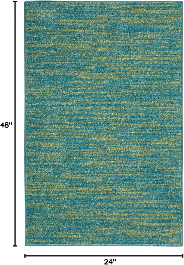 Nourison Home Nourison Essentials Blue Green 2' x 4' Area Rug - Image 2