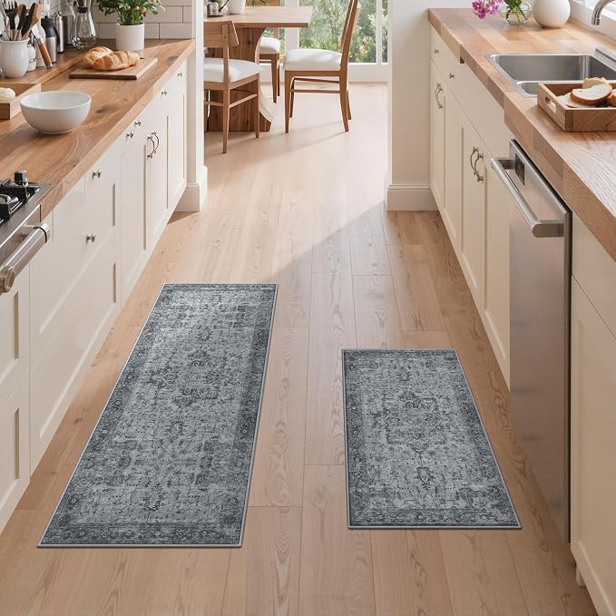 GENIMO Kitchen Rugs Non Slip Washable, Cushioned Standing Mat, Kitchen Runner - Image 3