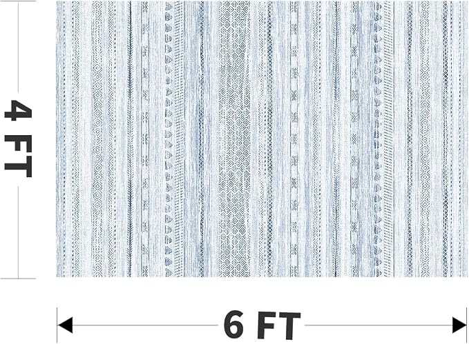 4x6 Area Rugs for Living Room Machine Washable Rug Distressed Indoor Carpet - Image 2