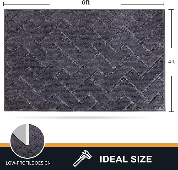 PURRUGS Easy Care Area Rug 4ft x 6ft, Non-Slip Machine Washable Entry Rug - Image 2