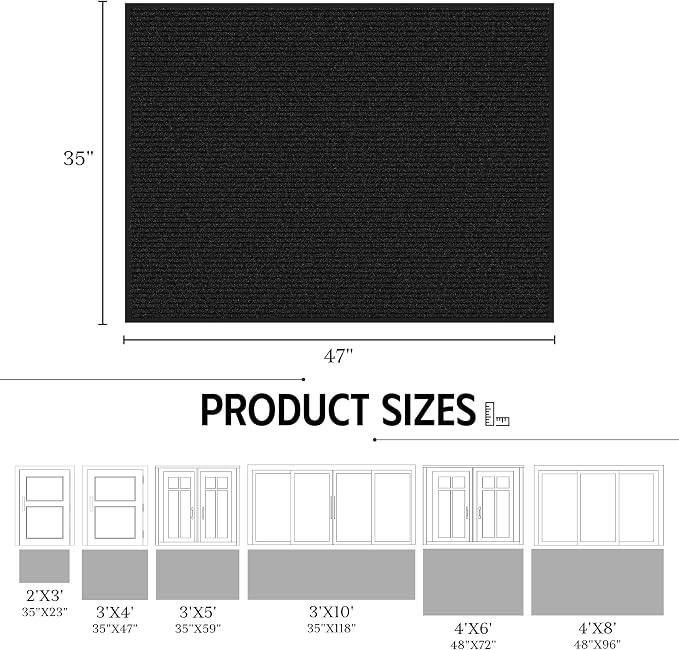 Front Door Mat Indoor Outdoor Entrance, Non-Slip Backing Large Door Mat Indoor - Image 2