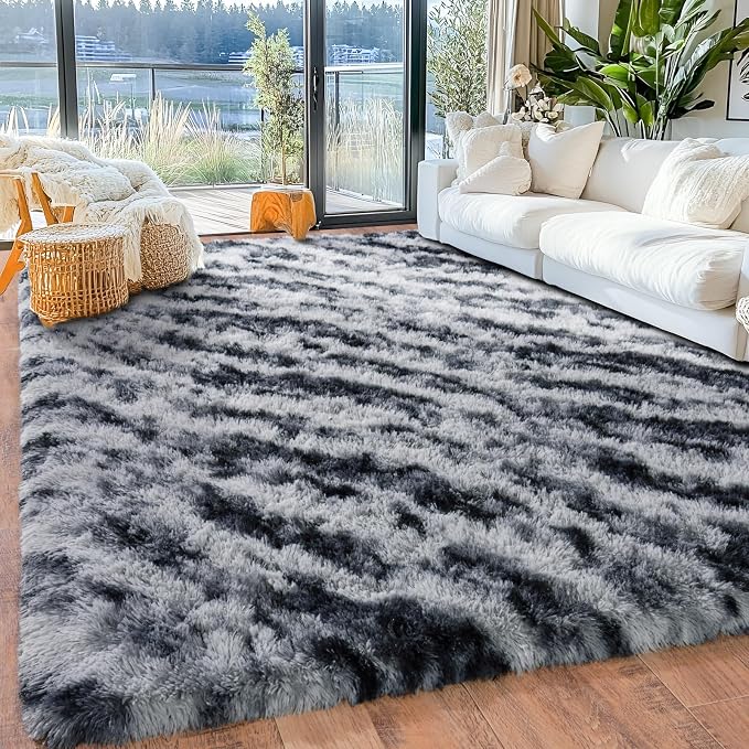 Area Rugs for Living Room 6x9, Ultra Soft Fluffy Rug for Bedroom, Modern Shaggy - Image 3