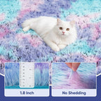 Rainbow 8x10 Fluffy Rugs for Girls Bedroom: Large Shag High Pile Area Rug - Image 5
