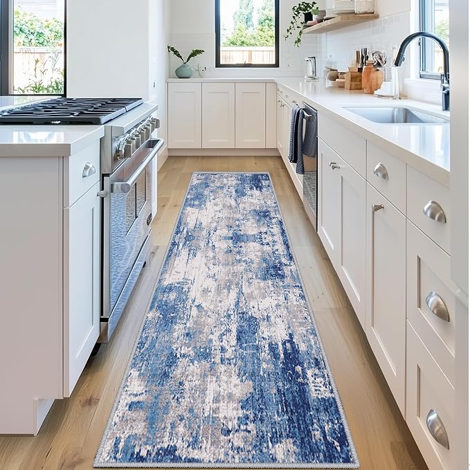 RELEANY Washable Area Rugs 2'x6' Non-Slip Modern Abstract Soft by RELEANY