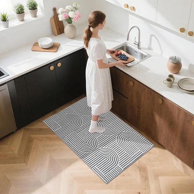 Washable Rug 2x3 Area Rugs for Entryway, Abstract Rug for Bedroom, Soft Rainbow - Image 3