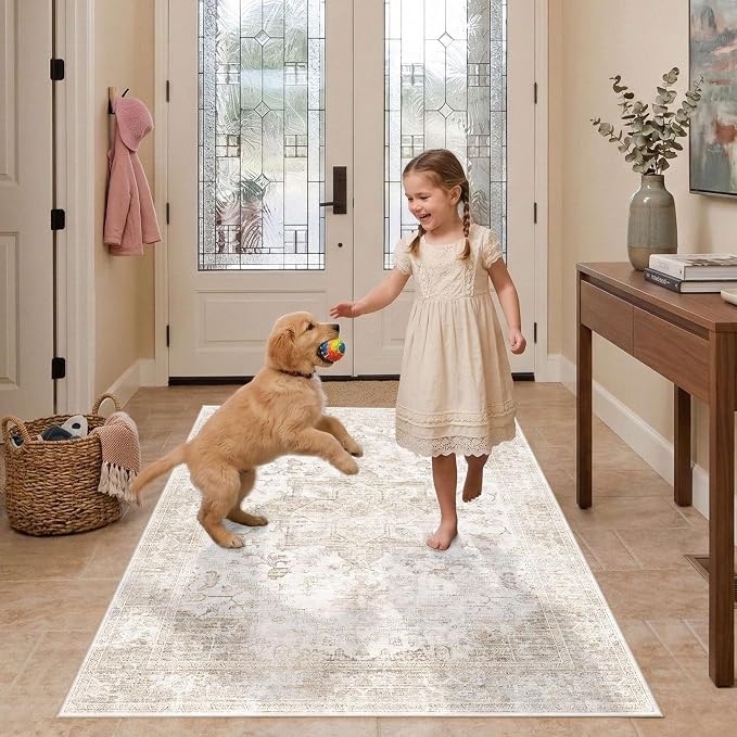 Rugxara 3x5 Washable Entryway Rug, Non Slip Boho Runner Rugs by Rugxara