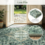 Lofus 8x10 Washable Rugs Non-Slip, Vintage Floral Area Rug - Image 8