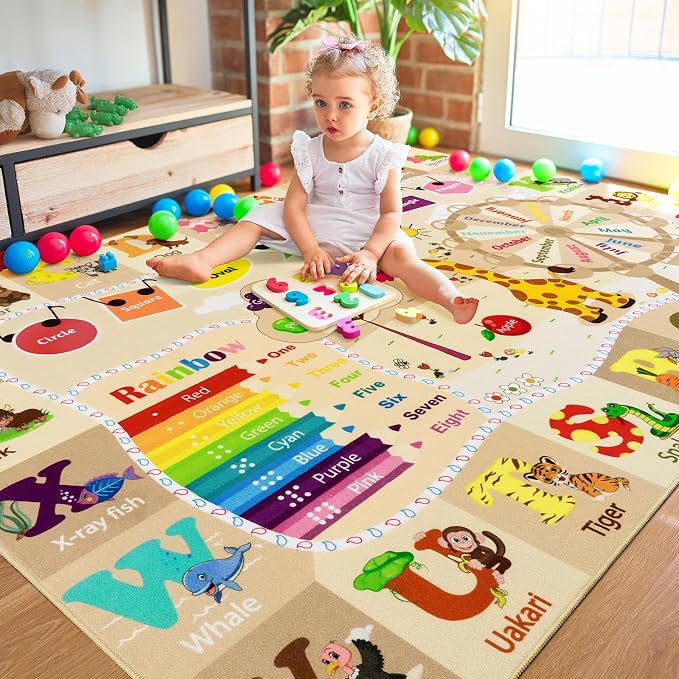 Kids Rugs for Playroom Washable, Educational and Fun Learning Rugs - Image 7