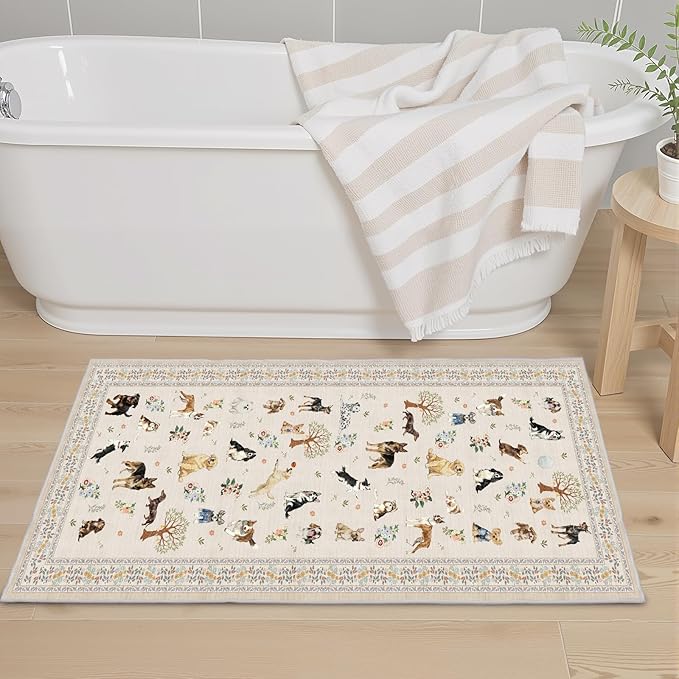 Dog Rug Runner for Entryway, 2x4 Washable Kitchen Mat Ultra-Thin Soft, Non-Slip - Image 3