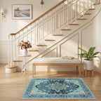 RELEANY Area Rugs Small 2'6"x4' Washable Non-Slip, Floral Vintage Distress - Image 2