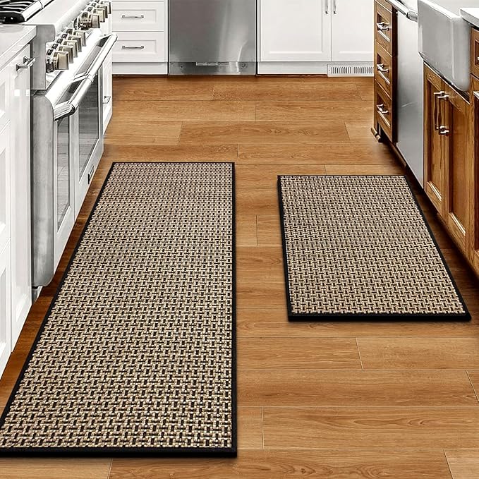 eqivei Kitchen Rugs and Mats Non Skid Washable Set of 2 PCS, Absorbent Runner by Eqivei