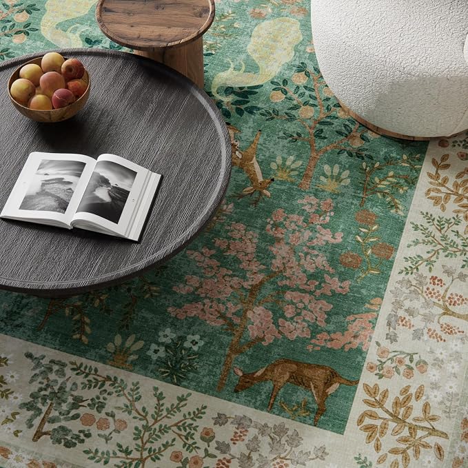 Washable Area Rugs for Living Room: 6x9 Bedroom Rug Stain Resistant Non Slip - Image 3