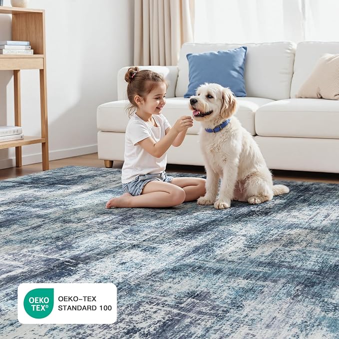 Lofus 8x10 Area Rug for Living Room, Neutral Modern Washable Carpet for Bedroom - Image 5