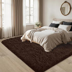 5x8 Area Rug for Living Room:Ultra Soft Fluffy Shag Brown Rugs, Large Fuzzy - Image 3