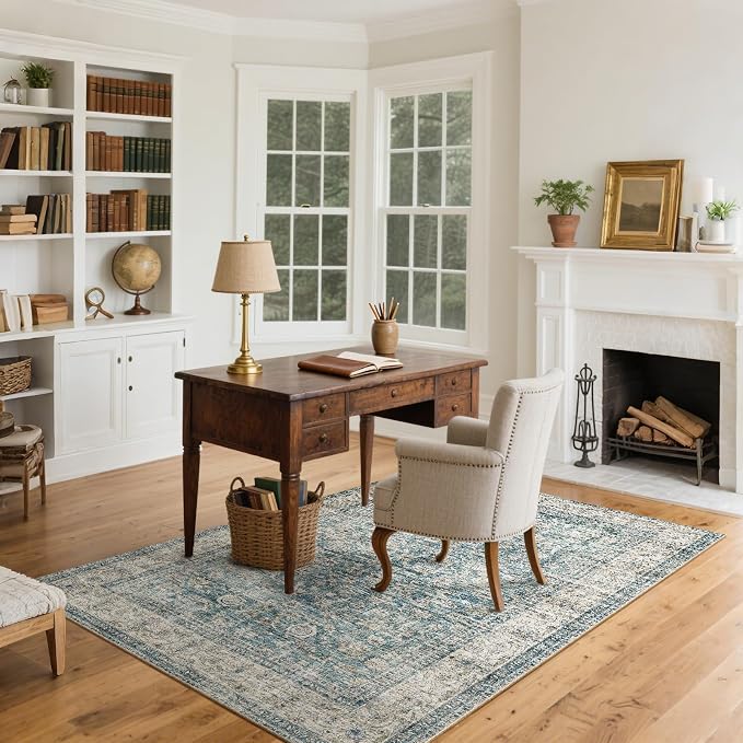 Machine Washable Entryway Throw Rug: Door Mat Indoor Entrance 4x6 Rug Boho - Image 2