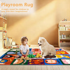 Kids Rug 4x6 Animal Alphabet Play Mat Educational Learning Area Rug Soft - Image 7