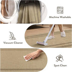 LIVEBOX Scalloped Easy Jute 2x5 Runner Kitchen Rug, Washable Non Slip Tan Rugs - Image 7